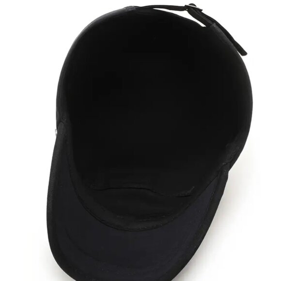 NWOTWomen's Military-Style Flat Brim Cap-Adjustable, Breathable Polyester, Black - Picture 3 of 3